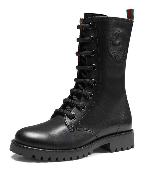 gucci combat boots with pearls|Gucci Designer Boots for Women .